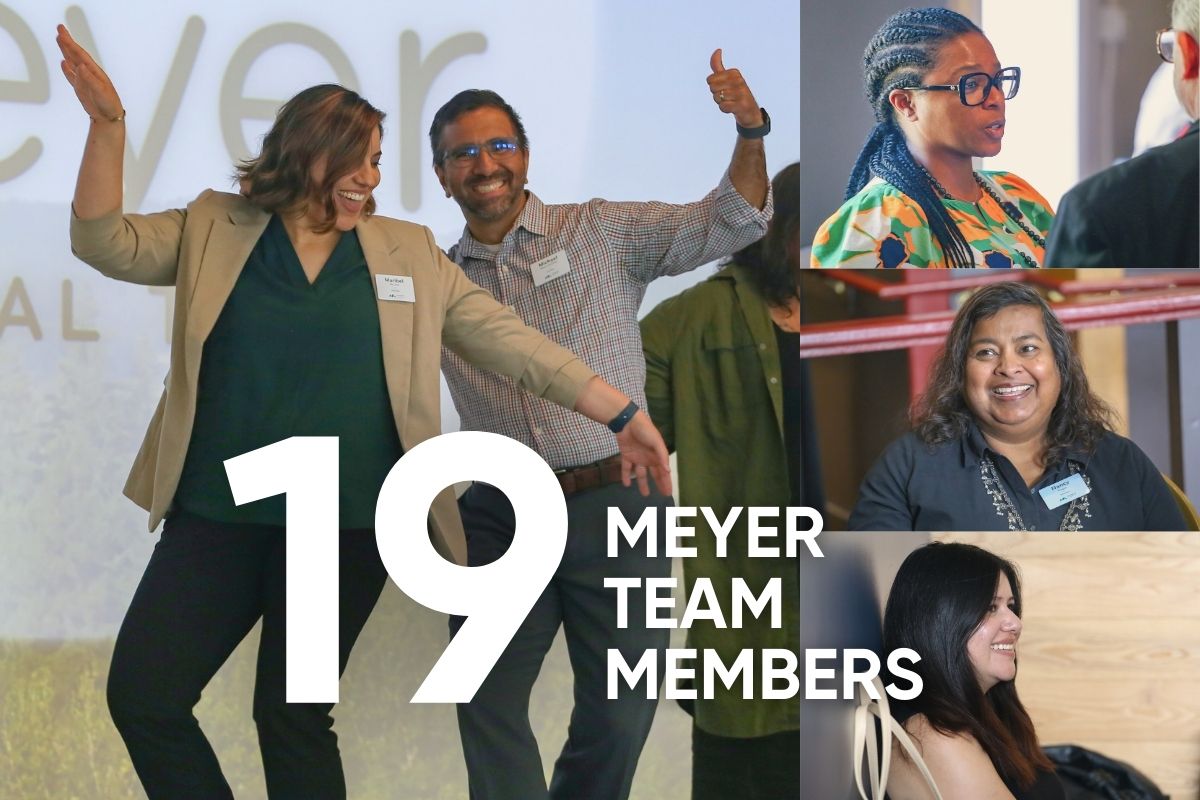 A photo collage with "19 Meyer Team Members" over it in white text.