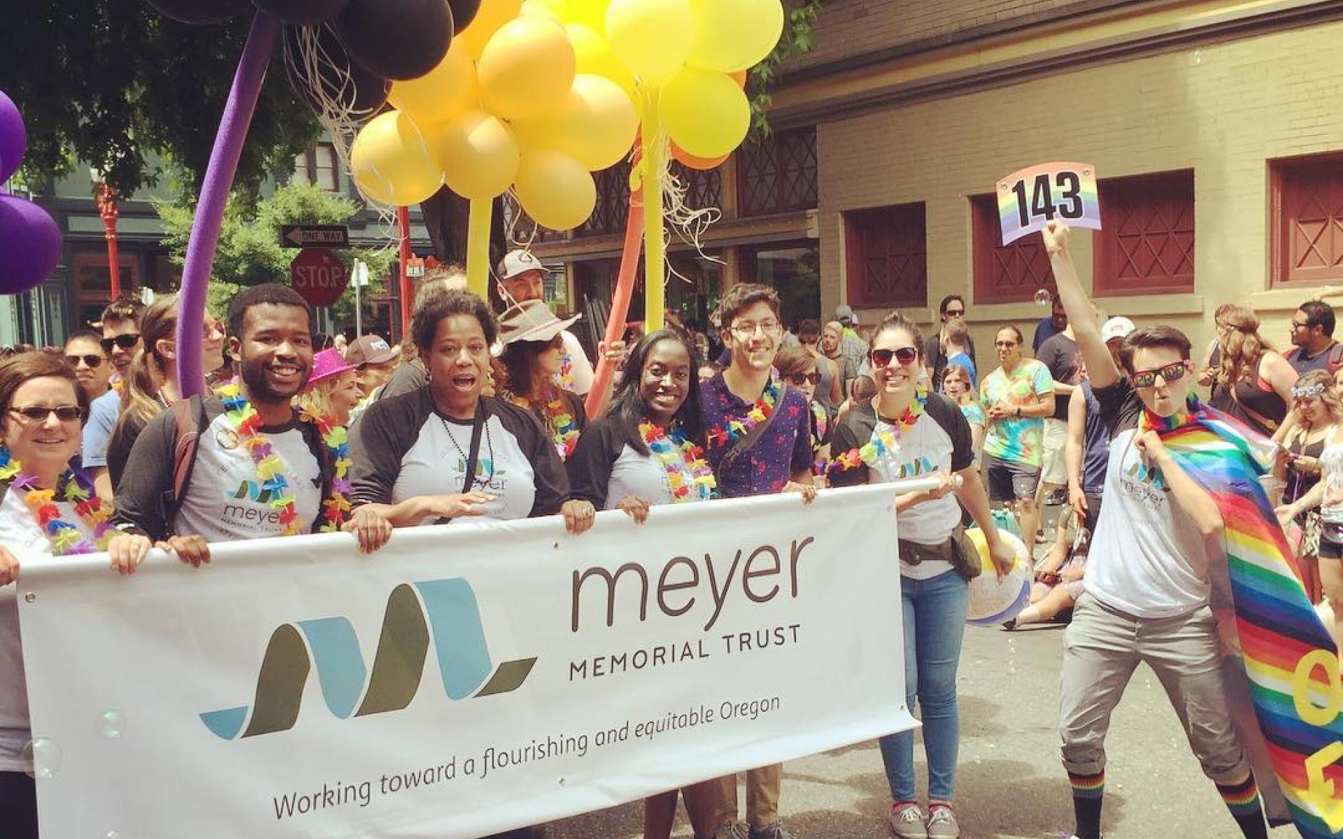 #ThrowbackThursday: Meyer staff and trustees marching in support of Oregon's LGBTQIA+ community at @pridenorthwest's 23rd Portland Pride Parade! #MeyerPride
