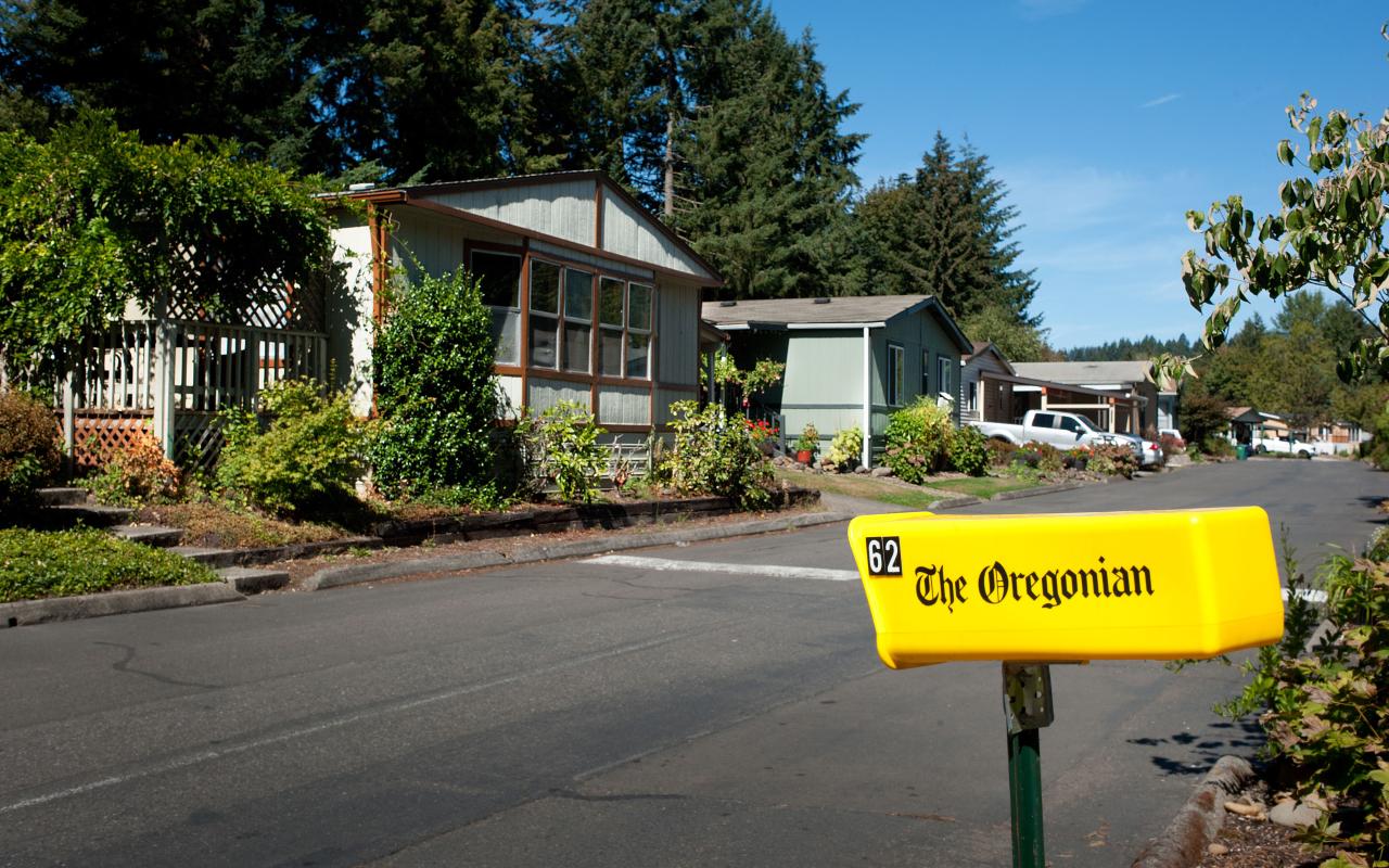 A neighborhood of manufactured homes.