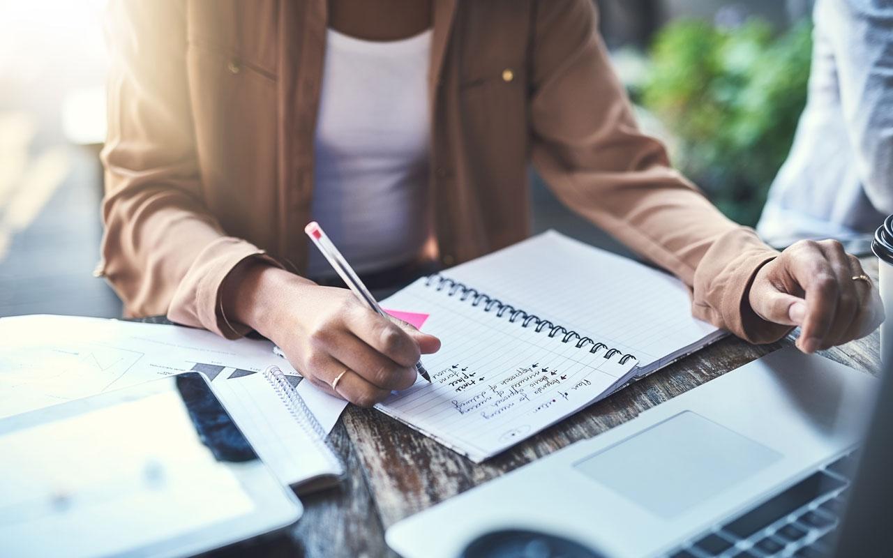 Photo caption: An eager grant applicant preparing their application outline to submit to Meyer's 2018 Annual Funding Opportunity for the Building Community portfolio.