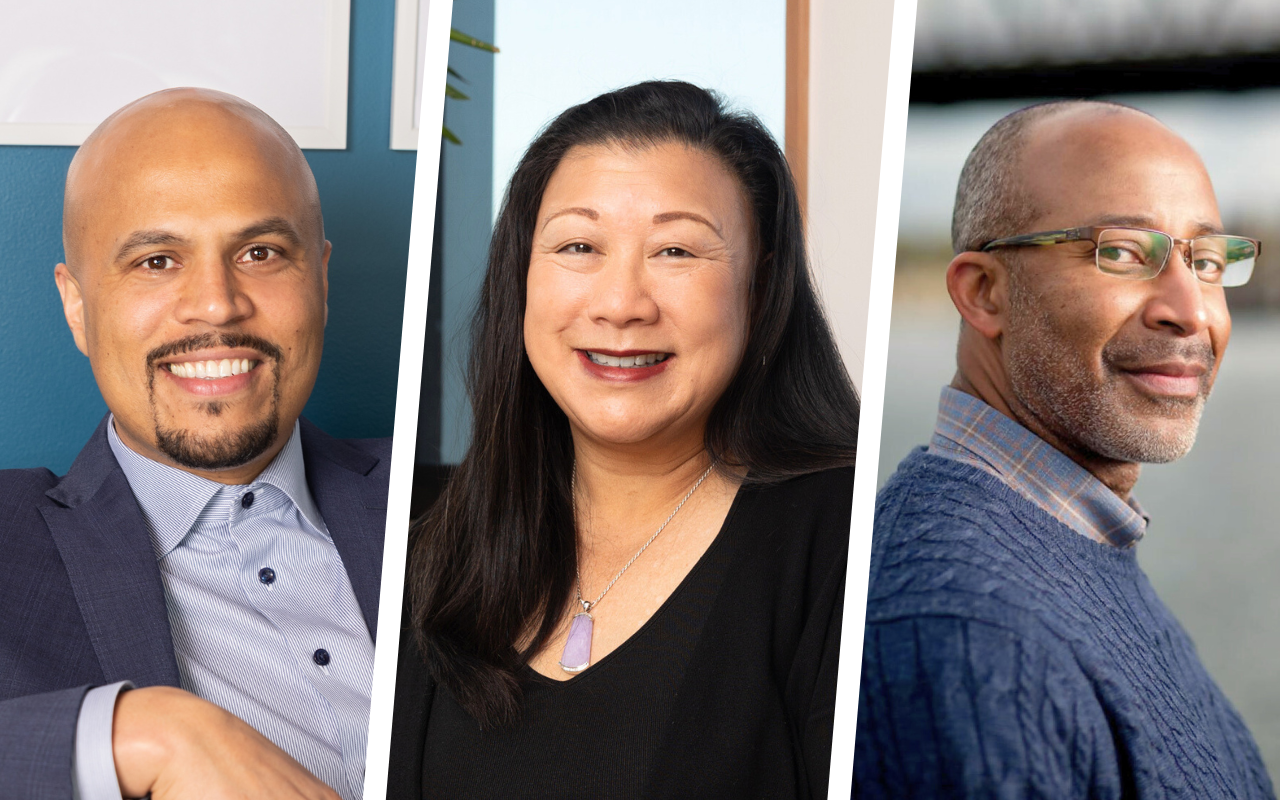 Portraits of Andrew Colas, Kathleen Kee, and Charles Wilhoite