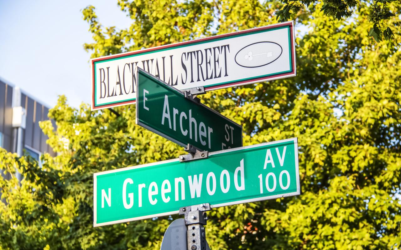 N. Greenwood Ave. in Tulsa, Oklahoma. Also known as Black Wall Street
