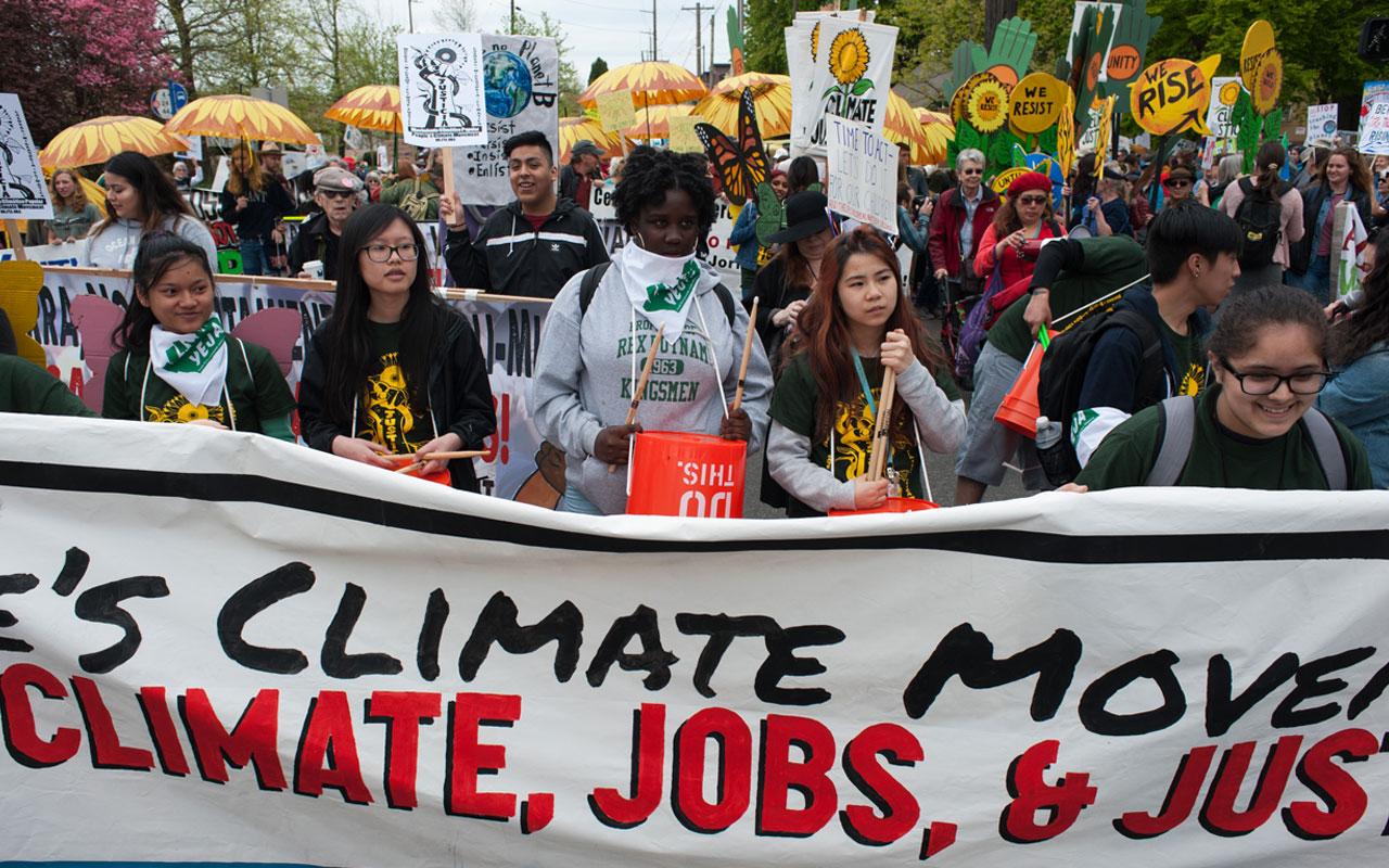 Organizers at the 2017 People's March for Climate, Jobs & Justice in Portland.