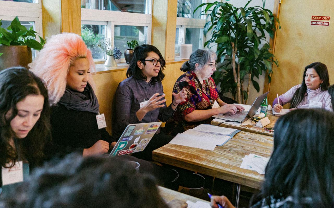 Foundations for a Better Oregon Director of Public Policy and Government Affairs Amanda Manjarrez facilitates a workshop with community-based organizational leaders during Meyer’s 2019 Gathering for Student Success at PCUN (Pineros y Campesinos Unidos del Noroeste) in Woodburn.