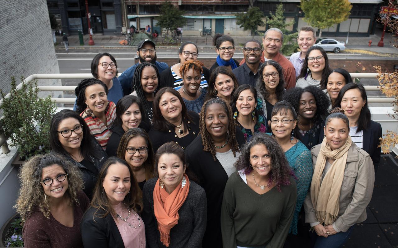 Oregon teachers and Meyer staff at the 2018 Teachers of Color Gathering at the Thomas Aschenbrener Center for Philanthropy in Portland.