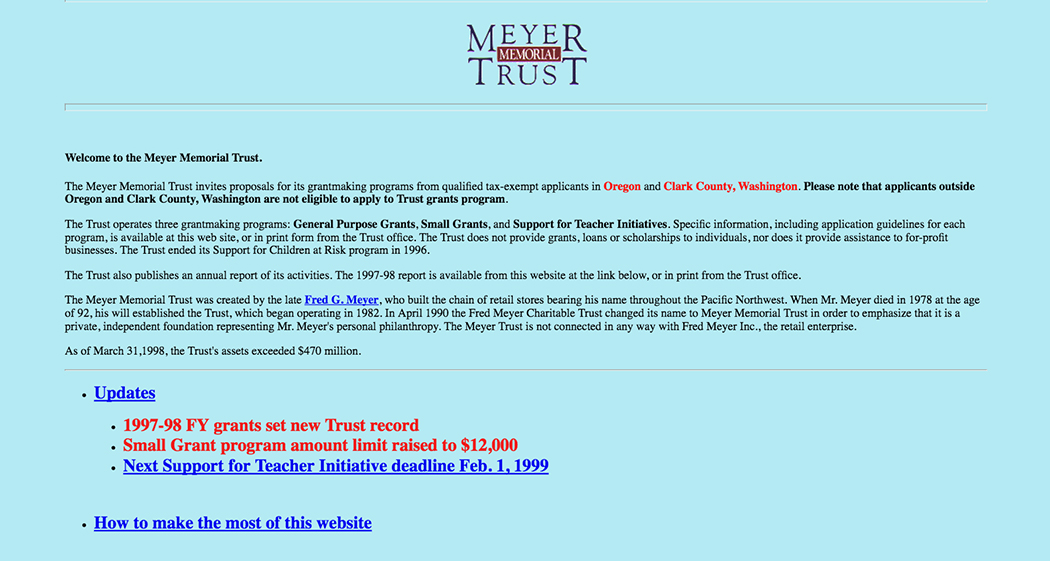 Picture of Meyer's original web page